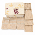 Jewellery Organizer Box with 6 Clear Zipper Pouches & Satin Storage Case