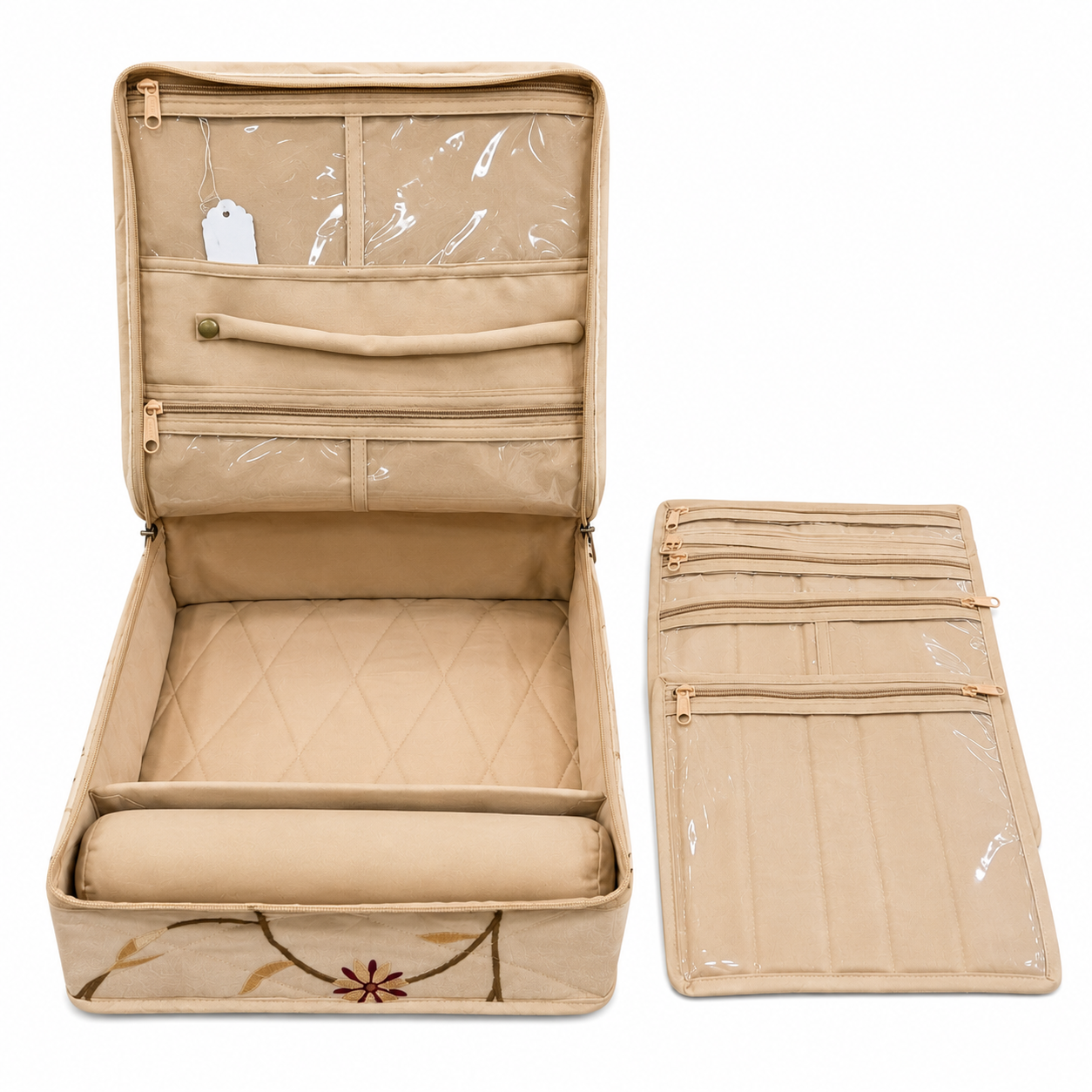 Floral Quilt Storage Organizer Box with Zipper Closure – 30 × 33 × 10 cm
