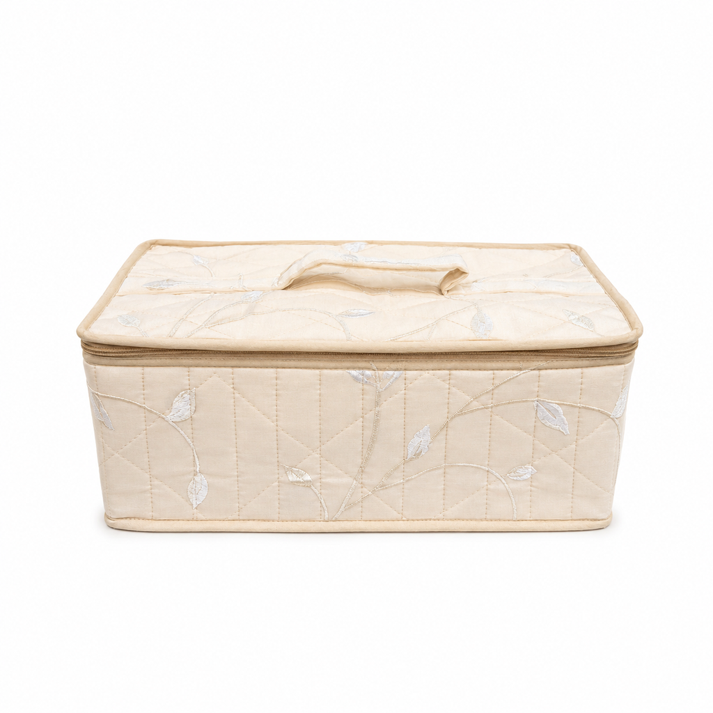 Jewellery Organizer Box with Multiple Storage Pouches & Satin Fabric