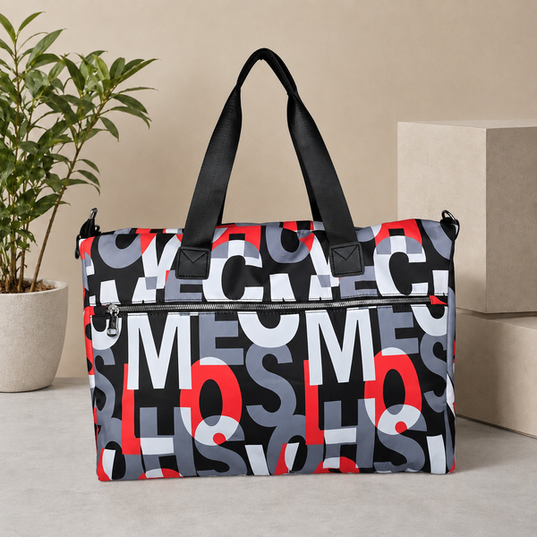 ColorPop Typography Print Travel Duffle Bag
