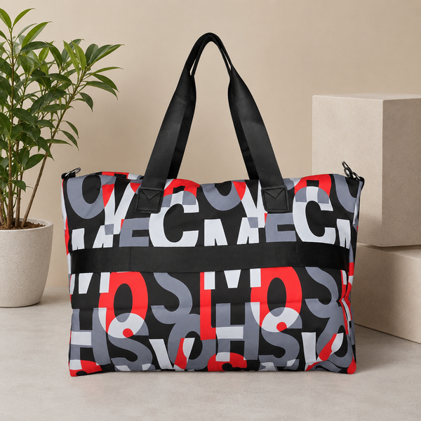 ColorPop Typography Print Travel Duffle Bag
