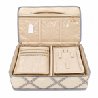 Jewellery Organizer Box with 6 Transparent Zipper Pouches & Satin Case