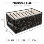 8 Grid Cloth Organizer Box with Transparent Waterproof Lid | Foldable Storage Box for Jeans, T-Shirts, Sarees, Towels & Winterwear | Wardrobe, Closet & Underbed Storage | White (Set Of 2)