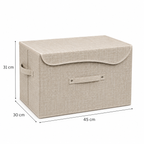 Collapsible Storage Box with Lid, Fabric Storage Box for Clothes, Wardrobe Storage (31x 45 x 30 cm) Grey