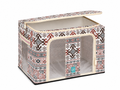 Foldable Steel Frame Cloth Organizer with Handle for Storage/Wardrobe Organizer with Zipper/Front & Top Open Almirah Organiser for Sarees/Shirts/Blankets/Clothes Bag- (printed)
