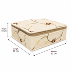 Floral Quilt Storage Organizer Box with Zipper Closure – 30 × 33 × 10 cm