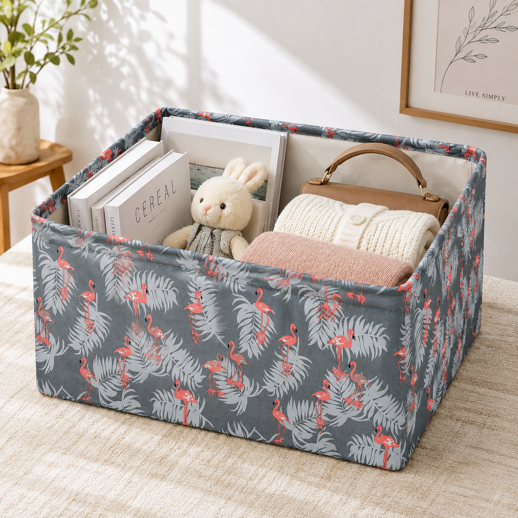 Foldable Wardrobe Storage Organizer Box | Rust-Free & Odour-Free Clothes Organizer | Stackable Fabric Storage Bin for Wardrobe, Closet, Shelves, Home & Office