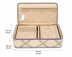 Jewellery Organizer Box with 6 Transparent Zipper Pouches & Satin Case