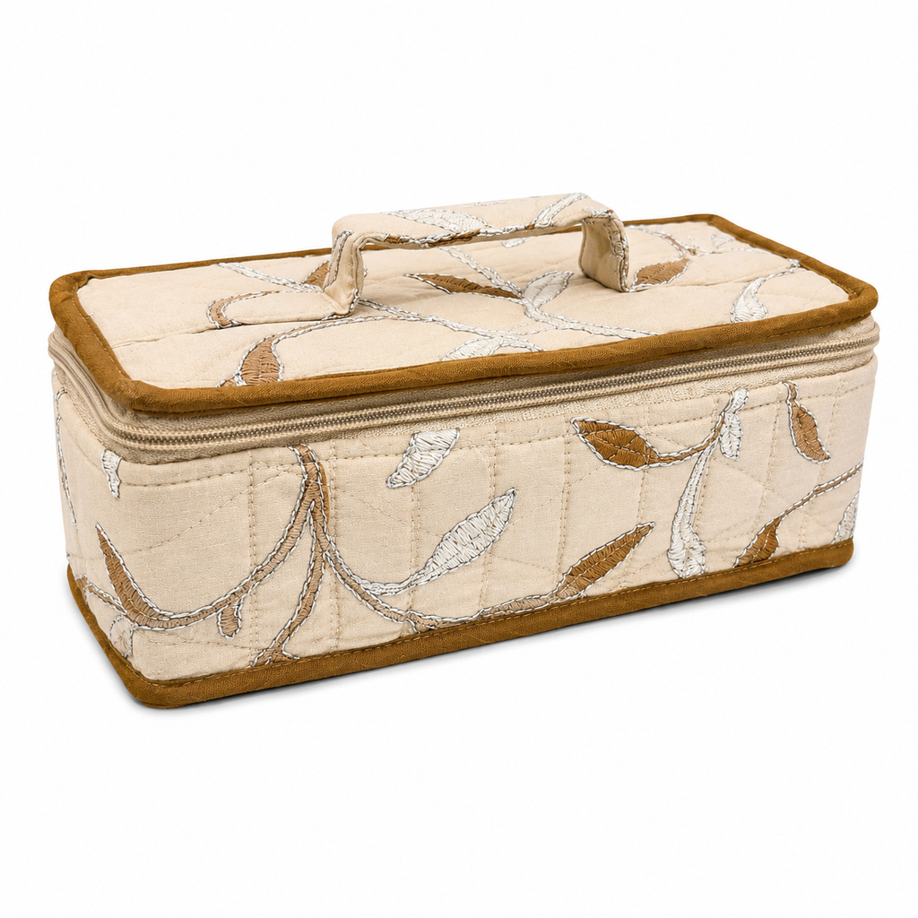Floral Multipurpose Storage Organizer with 3 Transparent Zipper Pouches